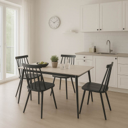 Τραπεζαρία Aurora I-Gustas pakoworld σετ 5τεμ sintered stone-μαύρο 120x60x75εκ Τραπεζαρία Aurora I-Gustas pakoworld σετ 5τεμ sintered stone-μαύρο 120x60x75εκ