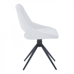 Τραπεζαρία Gustas-Luciano I pakoworld σετ 5τεμ λευκό μαρμάρου sintered stone-μαύρο μέταλλο 120x60x75εκ