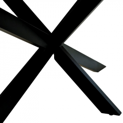 Τραπέζι Miles pakoworld μασίφ ξύλο ακακίας πάχους 3.7-4εκ σε φυσική απόχρωση με μαύρα μεταλλικά πόδια 200x100x76εκ