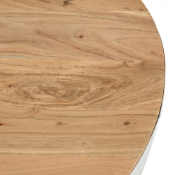 Τραπέζι σαλονιού Coffelty Inart λευκό μέταλλο-μασίφ ξύλο ακακίας Φ90x40εκ Τραπέζι σαλονιού Coffelty Inart λευκό μέταλλο-μασίφ ξύλο ακακίας Φ90x40εκ