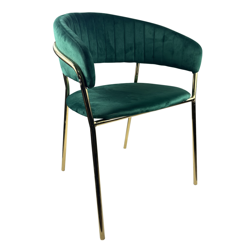 Καρέκλα Τραπεζαρίας ArteLibre MINTHORNE Κυπαρισσί/Χρυσό Βελούδο/Μέταλλο 54x53x80cm Καρέκλα Τραπεζαρίας ArteLibre MINTHORNE Κυπαρισσί/Χρυσό Βελούδο/Μέταλλο 54x53x80cm