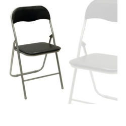 Καρέκλα Πτυσσόμενη Ασημί/Μαύρο Μέταλλο/Πλαστικό Καρέκλα Πτυσσόμενη Ασημί/Μαύρο Μέταλλο/Πλαστικό