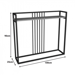 Κονσόλα Convida pakoworld oak με μαύρο μεταλλικό σκελετό 100x25x90εκ Κονσόλα Convida pakoworld oak με μαύρο μεταλλικό σκελετό 100x25x90εκ