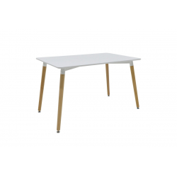 Τραπεζαρία Natali-Noor pakoworld σετ 5τεμ MDF γκρι-λευκό-πόδια φυσικό 120x80x76εκ