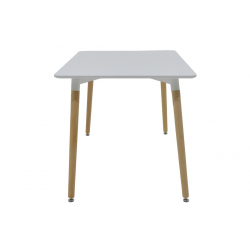 Τραπεζαρία Natali-Noor pakoworld σετ 5τεμ MDF γκρι-λευκό-πόδια φυσικό 120x80x76εκ