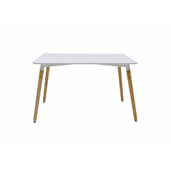 Τραπεζαρία Natali-Noor pakoworld σετ 5τεμ MDF γκρι-λευκό-πόδια φυσικό 120x80x76εκ