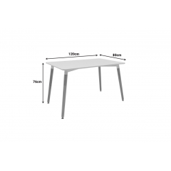 Τραπεζαρία Natali-Noor pakoworld σετ 5τεμ MDF γκρι-λευκό-πόδια φυσικό 120x80x76εκ