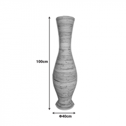 Βάζο Virnia Inart pe rattan σε φυσική απόχρωση Φ40x100εκ