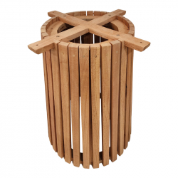 Βάση τραπεζιού εσωτερικού χώρου Galy I pakoworld mindi ξύλο σε φυσική απόχρωση Φ60x75εκ