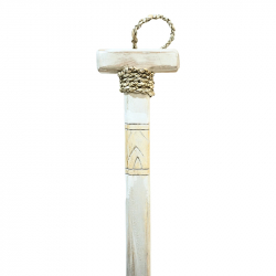 Διακοσμητικό τοίχου κουπί Boon Inart μαόνι ξύλο σε λευκή-φυσική απόχρωση 20x3x120εκ