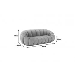 Καναπές Embrace pakoworld μπουκλέ ύφασμα σε μπεζ απόχρωση 180x105x65εκ