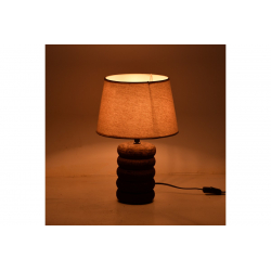 Επιτραπέζιο φωτιστικό Graike Inart Ε27 κεραμικό σε γκρι antique-μπεζ απόχρωση Φ26x37εκ