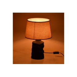 Επιτραπέζιο φωτιστικό Wabbi Inart Ε27 κεραμικό σε μαύρο-μπεζ απόχρωση Φ28x41εκ