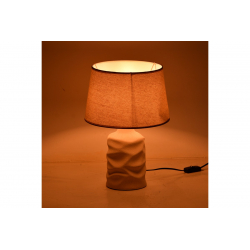 Επιτραπέζιο φωτιστικό Wabbi Inart Ε27 κεραμικό σε μπεζ απόχρωση Φ28x41εκ