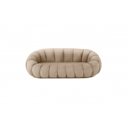 Καναπές Embrace pakoworld βελούδο σε μπεζ απόχρωση 180x105x65εκ