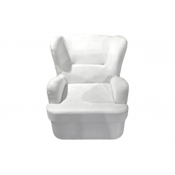 Πολυθρόνα Regalo pakoworld βελούδο σε λευκή απόχρωση 75x88x85εκ