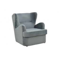 Πολυθρόνα Regalo pakoworld βελούδο σε ανθρακί απόχρωση 75x88x85εκ