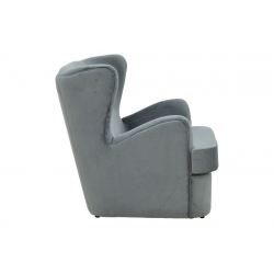 Πολυθρόνα Regalo pakoworld βελούδο σε ανθρακί απόχρωση 75x88x85εκ