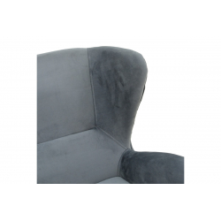 Πολυθρόνα Regalo pakoworld βελούδο σε ανθρακί απόχρωση 75x88x85εκ