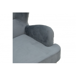 Πολυθρόνα Regalo pakoworld βελούδο σε ανθρακί απόχρωση 75x88x85εκ