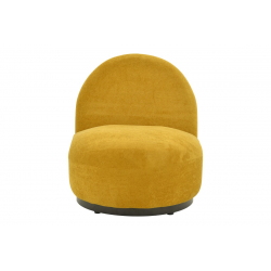 Πολυθρόνα περιστρεφόμενη Zenny pakoworld υφασμα κίτρινο 64x85x68εκ