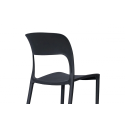 Καρέκλα Zanna pakoworld στοιβαζόμενη pp σε μαύρη απόχρωση 44x45x80εκ