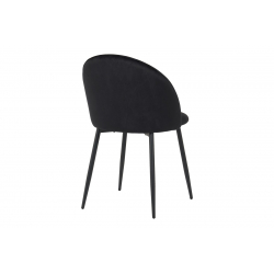 Καρέκλα Perch pakoworld βελούδο σε μαύρη απόχρωση με μαύρα μεταλλικά πόδια 50x43x82εκ