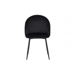 Καρέκλα Perch pakoworld βελούδο σε μαύρη απόχρωση με μαύρα μεταλλικά πόδια 50x43x82εκ