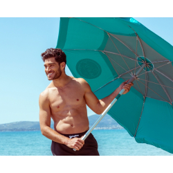 Ομπρέλα θαλάσσης 220cm με μηχανισμό κλίσης polyester πετρόλ MAUI and SONS