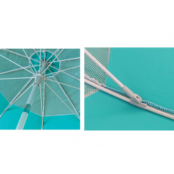 Ομπρέλα θαλάσσης 220cm με μηχανισμό κλίσης polyester πετρόλ MAUI and SONS