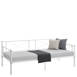 Καναπές Κρεβάτι ArteLibre CIMARRON Λευκό Μέταλλο Για Στρώμα 90x190cm