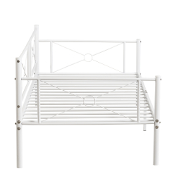 Καναπές Κρεβάτι ArteLibre CIMARRON Λευκό Μέταλλο Για Στρώμα 90x190cm