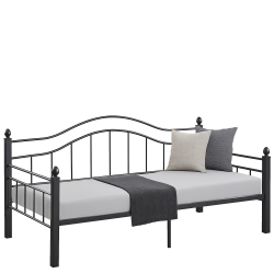 Καναπές Κρεβάτι ArteLibre PECOS Μαύρο Μέταλλο Για Στρώμα 90x190cm
