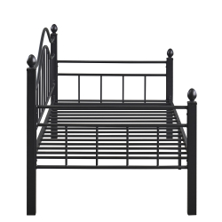 Καναπές Κρεβάτι ArteLibre PECOS Μαύρο Μέταλλο Για Στρώμα 90x190cm