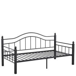 Καναπές Κρεβάτι ArteLibre PECOS Μαύρο Μέταλλο Για Στρώμα 90x190cm