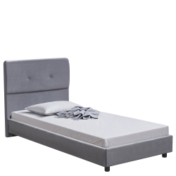Κρεβάτι Μονό ArteLibre TAMAHAWK Γκρι Ύφασμα Για Στρώμα 90x200cm