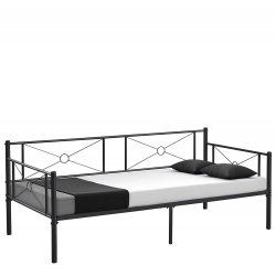 Καναπές Κρεβάτι ArteLibre CIMARRON Μαύρο Μέταλλο Για Στρώμα 90x190cm