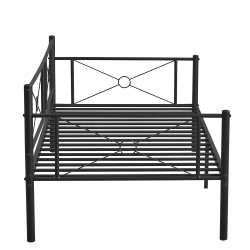 Καναπές Κρεβάτι ArteLibre CIMARRON Μαύρο Μέταλλο Για Στρώμα 90x190cm