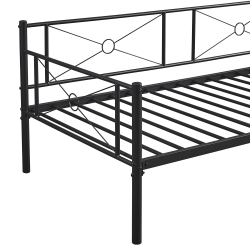 Καναπές Κρεβάτι ArteLibre CIMARRON Μαύρο Μέταλλο Για Στρώμα 90x190cm