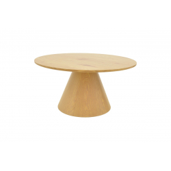 Τραπέζι σαλονιού Donda pakoworld mdf-μέταλλο σε sonoma απόχρωση Φ80x40εκ