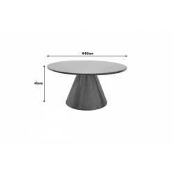 Τραπέζι σαλονιού Donda pakoworld mdf-μέταλλο σε sonoma απόχρωση Φ80x40εκ