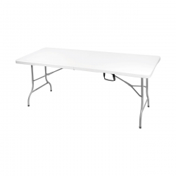 BLOW Τραπέζι  Συνεδρίου - Catering Πτυσσόμενο (Βαλίτσα), HDPE Άσπρο, Μέταλλο Βαφή Γκρι  180x75x74cm
