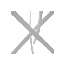 Τραπέζι Antoro pakoworld γυαλί και μεταλλικά πόδια σε λευκή απόχρωση Φ80x75εκ