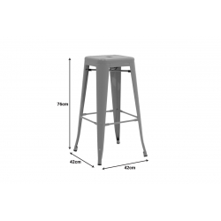 Σκαμπό μπαρ Utopia pakoworld μέταλλο σε λαδί απόχρωση 42x42x76εκ