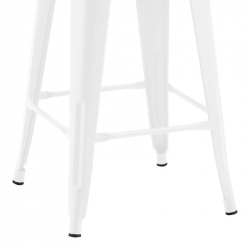 Σκαμπό μπαρ μεσαίου ύψους με πλάτη Utopia pakoworld μέταλλο σε λευκή ματ απόχρωση 42x42x86εκ