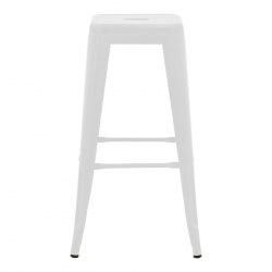 Σκαμπό μπαρ Utopia pakoworld μέταλλο σε λευκή ματ απόχρωση 42x42x76εκ