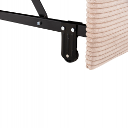 ΓΩΝΙΑΚΟΣ ΚΑΝΑΠΕΣ-ΚΡΕΒΑΤΙ ΜΕ ΑΠΟΘ.ΧΩΡΟ ALDO HM3276.01R ΜΠΕΖ ΥΦΑΣΜΑ 256x91-159x87Υεκ.