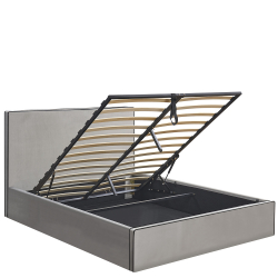 Κρεβάτι Υπέρδιπλο ArteLibre WICHITA Γκρι Ύφασμα Για Στρώμα 160x200cm