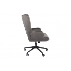 Καρέκλα γραφείου διευθυντή Lobima pakoworld περιστρεφόμενη ανθρακί βελούδο 71x68x104εκ