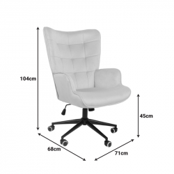 Καρέκλα γραφείου διευθυντή Lobima pakoworld περιστρεφόμενη κρεμ βελούδο 71x68x104εκ